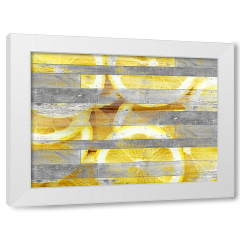 Lemon Slice White Modern Wood Framed Art Print by Kimberly, Allen