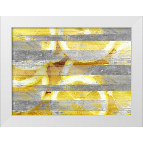 Lemon Slice White Modern Wood Framed Art Print by Kimberly, Allen