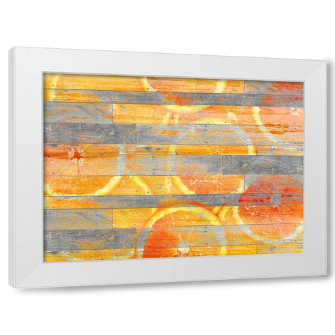 Orange Slice White Modern Wood Framed Art Print by Kimberly, Allen