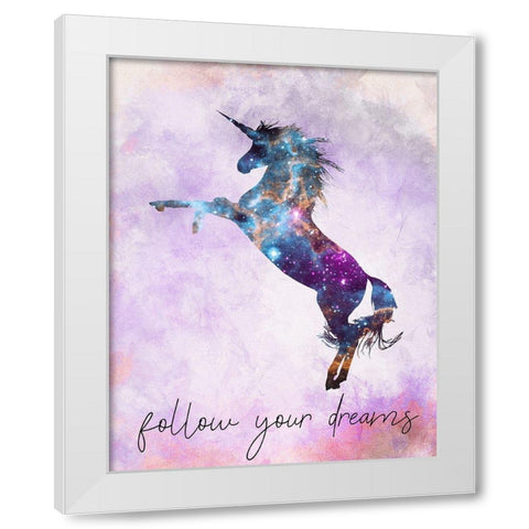 Follow your Dreams v3 White Modern Wood Framed Art Print by Kimberly, Allen