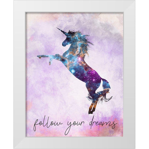 Follow your Dreams v3 White Modern Wood Framed Art Print by Kimberly, Allen