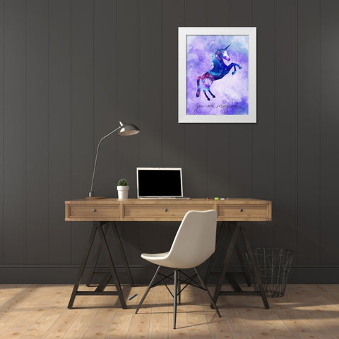 You are Magical Unicorn White Modern Wood Framed Art Print by Kimberly, Allen