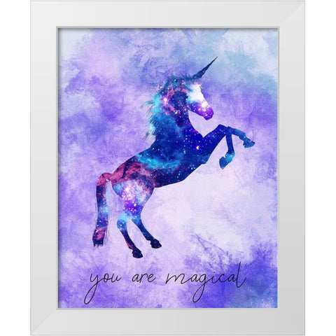 You are Magical Unicorn White Modern Wood Framed Art Print by Kimberly, Allen