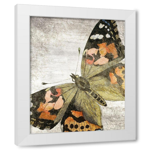 Vintage Butterfly 2 White Modern Wood Framed Art Print by Kimberly, Allen