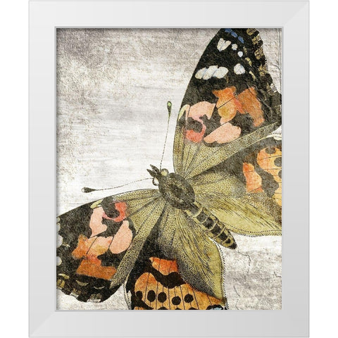 Vintage Butterfly 2 White Modern Wood Framed Art Print by Kimberly, Allen