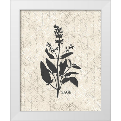 Fresh Sage White Modern Wood Framed Art Print by Kimberly, Allen