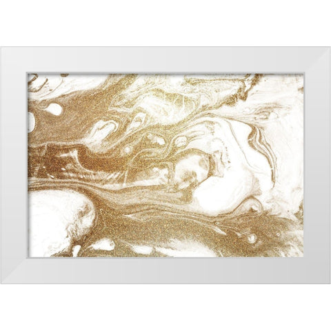 Golden Swirl White Modern Wood Framed Art Print by Kimberly, Allen