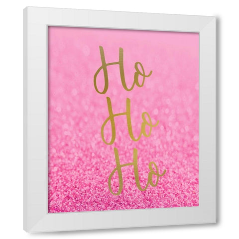HO HO HO Pink White Modern Wood Framed Art Print by Kimberly, Allen