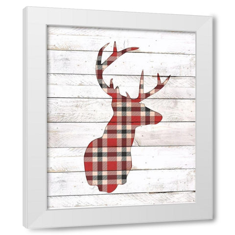 Plaid Silhouette White Modern Wood Framed Art Print by Kimberly, Allen