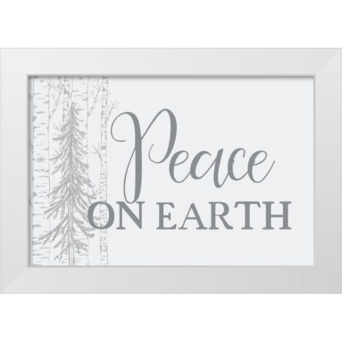 Peace on Earth White Modern Wood Framed Art Print by Kimberly, Allen