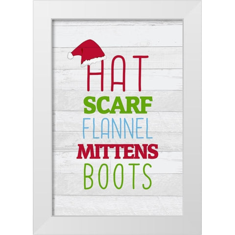 Hat Flannel White Modern Wood Framed Art Print by Kimberly, Allen