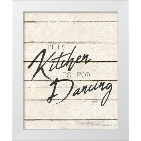 For Dancing White Modern Wood Framed Art Print by Kimberly, Allen