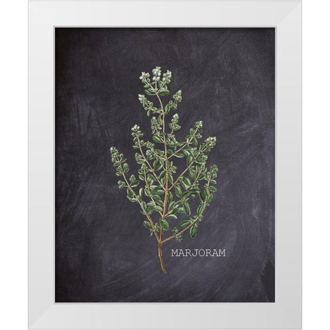 Blackboard Herbs 3 White Modern Wood Framed Art Print by Kimberly, Allen