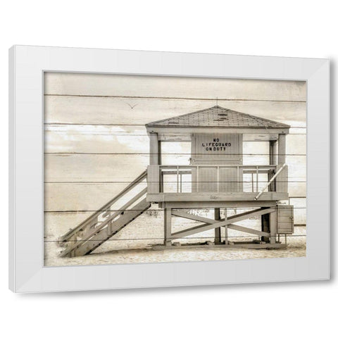 By the Sea 3 White Modern Wood Framed Art Print by Kimberly, Allen