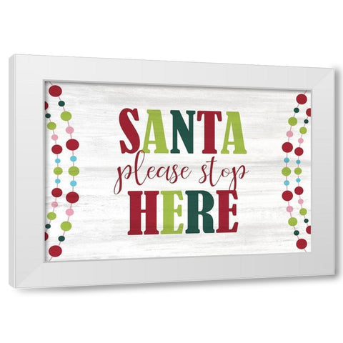 Santa Please White Modern Wood Framed Art Print by Kimberly, Allen