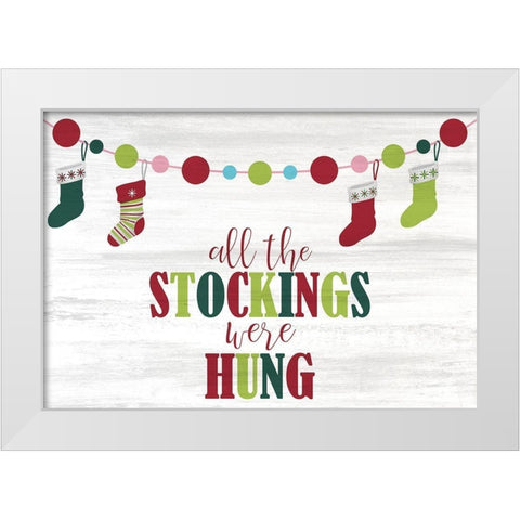 All the Stockings White Modern Wood Framed Art Print by Kimberly, Allen