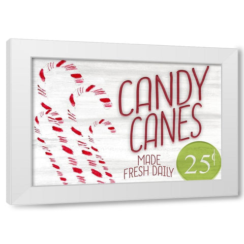 Fresh Candy Canes White Modern Wood Framed Art Print by Kimberly, Allen