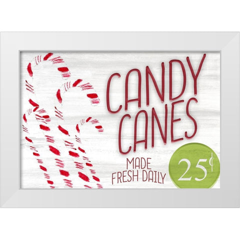 Fresh Candy Canes White Modern Wood Framed Art Print by Kimberly, Allen