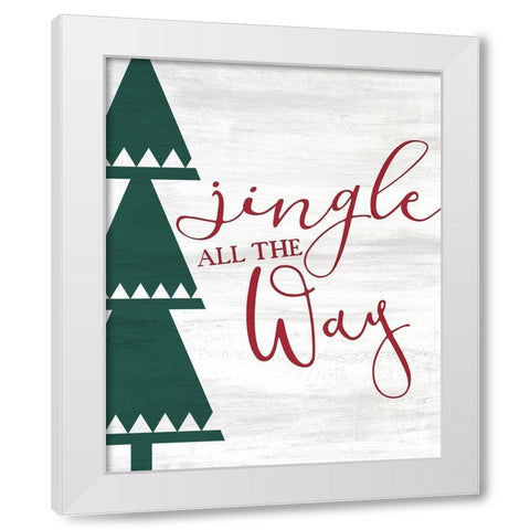 Jingle all the Way White Modern Wood Framed Art Print by Kimberly, Allen