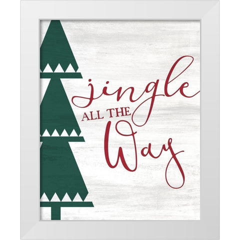 Jingle all the Way White Modern Wood Framed Art Print by Kimberly, Allen