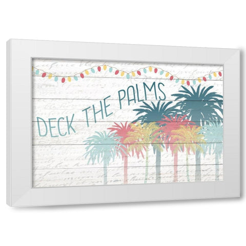 Deck the Palms White Modern Wood Framed Art Print by Kimberly, Allen