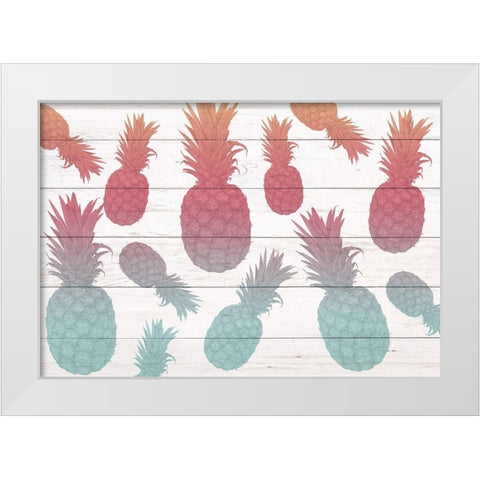 Pinneapple Ombre White Modern Wood Framed Art Print by Kimberly, Allen