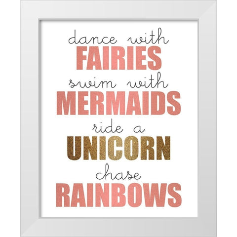 Dance Ride Swim White Modern Wood Framed Art Print by Kimberly, Allen
