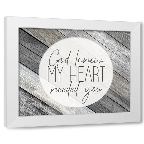 God Knew White Modern Wood Framed Art Print by Kimberly, Allen