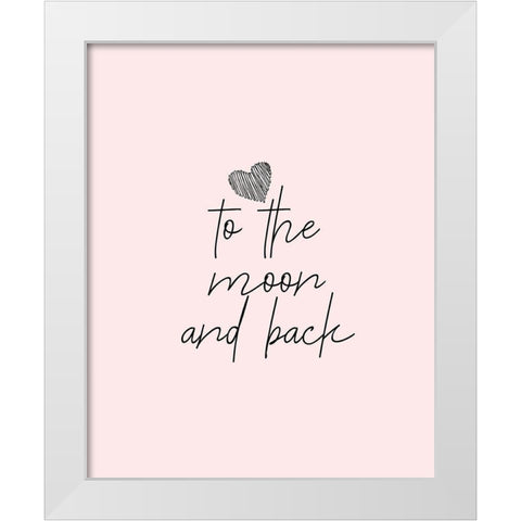 To The Moon White Modern Wood Framed Art Print by Kimberly, Allen