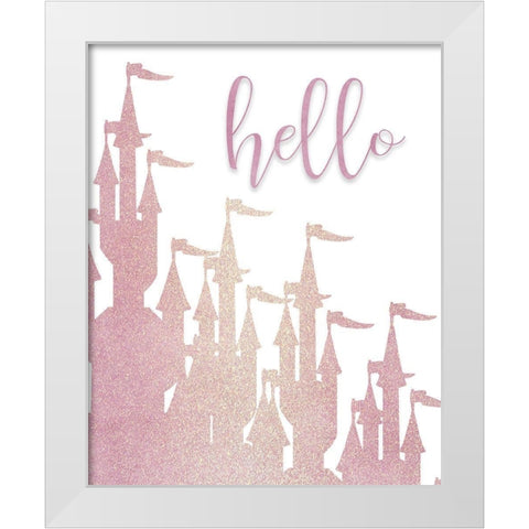 Hello Princess 1 White Modern Wood Framed Art Print by Kimberly, Allen