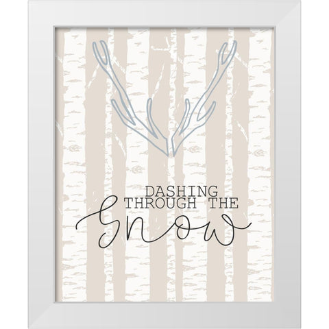 Dashing Through The Snow White Modern Wood Framed Art Print by Kimberly, Allen