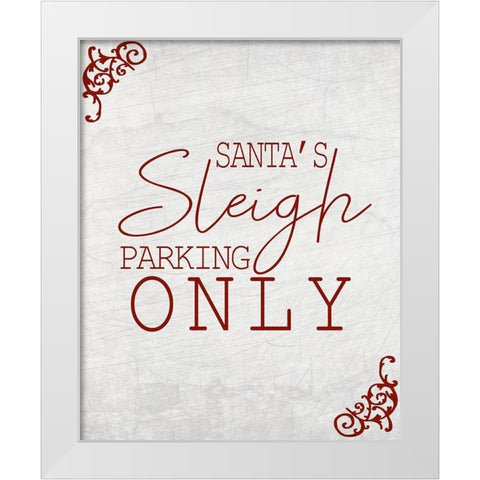 Sleigh Parking White Modern Wood Framed Art Print by Kimberly, Allen