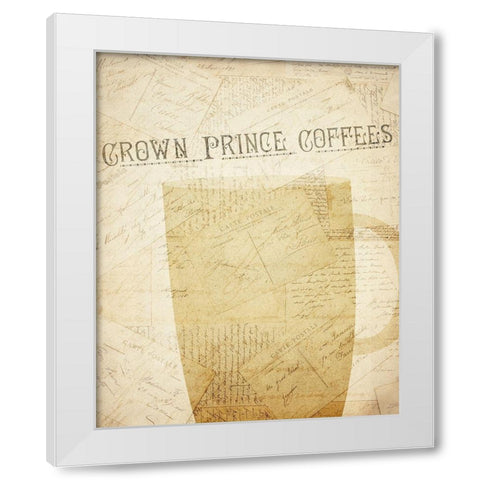 Coffee 1 White Modern Wood Framed Art Print by Kimberly, Allen