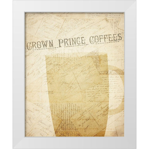 Coffee 1 White Modern Wood Framed Art Print by Kimberly, Allen