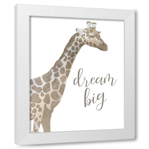 Dream Big Taupe White Modern Wood Framed Art Print by Kimberly, Allen
