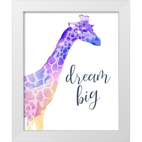 Dream Big White Modern Wood Framed Art Print by Kimberly, Allen