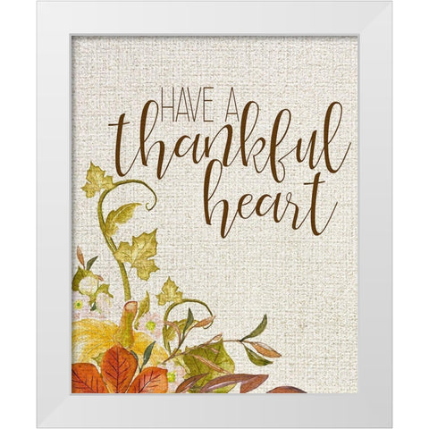 Thankful Heart White Modern Wood Framed Art Print by Kimberly, Allen