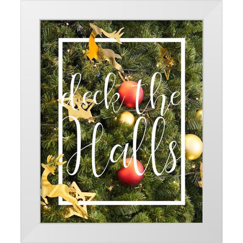 Deck the Halls Foliage White Modern Wood Framed Art Print by Kimberly, Allen