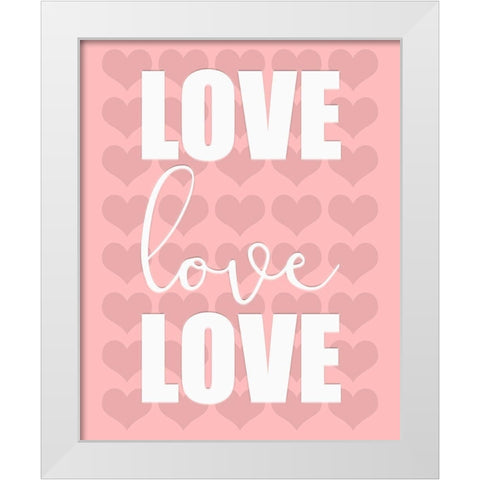 Love 1 White Modern Wood Framed Art Print by Kimberly, Allen