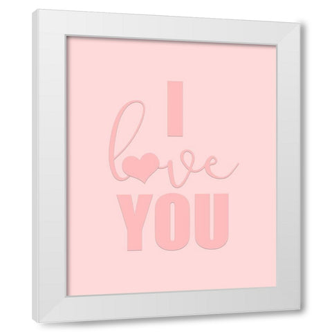 Love 2 White Modern Wood Framed Art Print by Kimberly, Allen