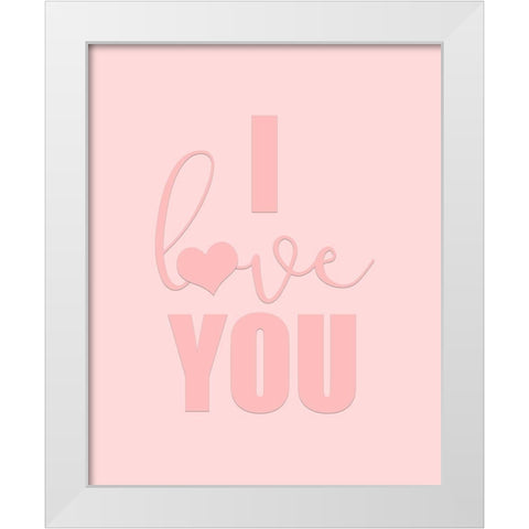 Love 2 White Modern Wood Framed Art Print by Kimberly, Allen