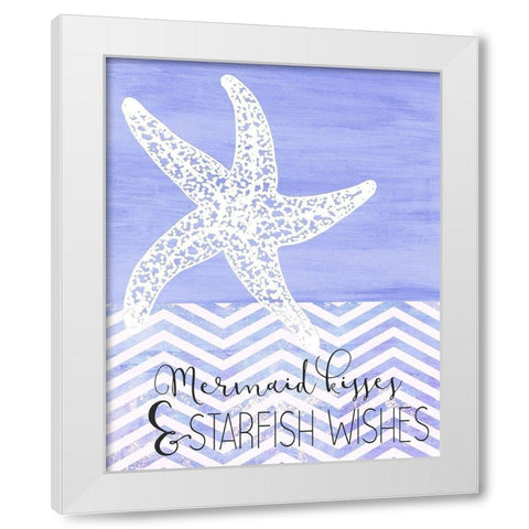 Mermaid Kisses White Modern Wood Framed Art Print by Kimberly, Allen