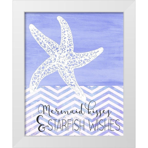 Mermaid Kisses White Modern Wood Framed Art Print by Kimberly, Allen