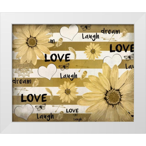 Love Dream Laugh White Modern Wood Framed Art Print by Allen, Kimberly