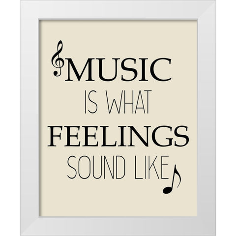 Music Feeling White Modern Wood Framed Art Print by Kimberly, Allen