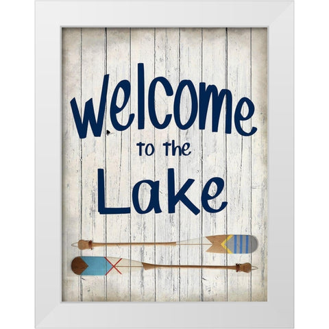 Welcome to the Lake White Modern Wood Framed Art Print by Kimberly, Allen