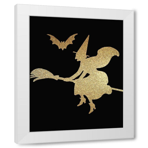 Halloween Gold 3 White Modern Wood Framed Art Print by Kimberly, Allen