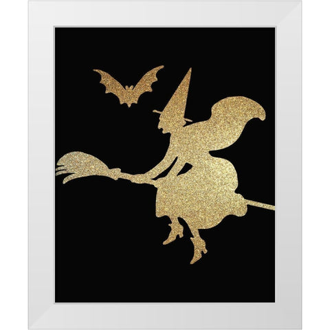 Halloween Gold 3 White Modern Wood Framed Art Print by Kimberly, Allen