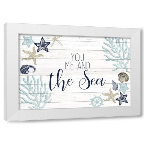You Me and the Sea White Modern Wood Framed Art Print by Kimberly, Allen