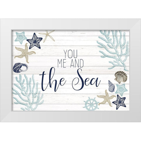 You Me and the Sea White Modern Wood Framed Art Print by Kimberly, Allen
